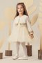 My Little One's Baby Girl Dress with Gold Ribbon Detail and Tulle Skirt - Cream - 2