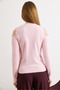 Women's Pink Shoulder Stone Detailed Soft Beard Knitwear Blouse Blz-19003235 - 6