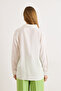 Women's White V-Neck Woven Viscose Flowy Blouse Blz-19003239 - 6