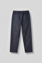 Men's Relaxed Fit Elastic Waist Flexible Trousers Navy Blue - 2