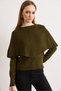 Women's Khaki Cape Detailed Seasonal Knitwear Sweater Kzk-19001168 - 3