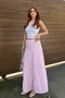 Women's Pink Cotton Maxi Lined Muslin Skirt - 3