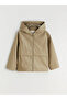 Lcw Kids Khaki Water Repellent Leather Look Boys' Coat - 3