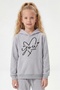 3-Piece Kangaroo Pocket Hooded Various Printed Girls' Sweatshirt - 3