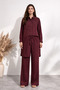 100% Linen Elastic Waist Sequin Embroidered Lined Trousers Set