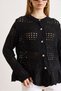 Women's Black Lace Detailed Boho Soft-Textured Knitwear Cardigan Hrk-19000486 - 4