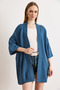 Women's Indigo Oversize Wide Fit Seasonal Knitwear Cardigan Hrk-19000482 - 2