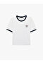 Regular Fit Short Sleeve Cotton Color Contrast Crew Neck Printed T-Shirt - 3