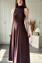 Halter Neck Pleated Elegant Maxi Dress - 4