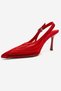 FAUNA Red Satin Women's Heeled Shoes - 6