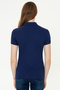 Women's Navy Blue Basic Polo Neck T-Shirt 50246326-Vr033 - 5