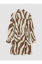 Lcw Everyday Brown Patterned Belted Women's Shirt Tunic - 7