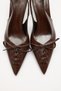 Heeled Shoes 2512 - Pointed Toe Lace Detailed Bitter Brown Women's Heeled Shoes - 2