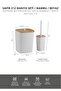 Sapphire Adhesive Real Bamboo Wc Brush Holder and Trash Can Set White 2-Piece Bathroom Set - 8