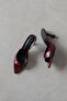 Franco Women's Heeled Wrinkled Leather Sandals Claret Red - 2