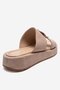 Blaze Beige Suede Genuine Leather Women's Slippers - 5