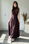 Halter Neck Pleated Elegant Maxi Dress - 2