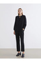Lcw Everyday Black Tie-Neck Textured Blouse - 3