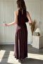 Halter Neck Pleated Elegant Maxi Dress - 7