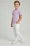 Boys' April 23 October 29 Show Outfit Short Sleeve Collared T-Shirt and White Pants Set - 3