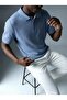 Men's Slim Fit Polo Collar Buttoned Knitwear T-Shirt K8029Tt - 6
