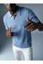 Men's Slim Fit Polo Collar Buttoned Knitwear T-Shirt K8029Tt