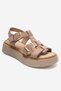 Loin Beige Suede Genuine Leather Buckle Women's Sandals - 3