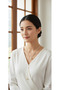 3S Steel Gold Asymmetric Waterway and Pearl Detailed Necklace