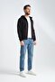 Black Men's Three Thread Non-Padded Zippered Hooded Sweatshirt - 6