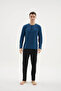 New Modal Super King Size Long Sleeved 4 Season Fabric Men's Pajama Set - 7