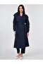 Apolet Detailed Trench Coat Dark Navy Blue 14008 - 2