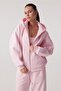 Rei Loungewear Zipper and Hooded Sweatshirt Dusty Pink - 2