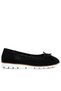Women's Perforated Faux Leather Ballerinas in Black - 2
