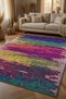 Colorful Abstract Brushstroke Carpet - Purple Pink Orange Modern Art Living Room Carpet 1083 - 3