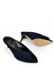 , Women's Genuine Leather Heels Slipper 1611059Z1409 Navy Blue - 4