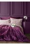 Double Lona Mürdüm Velvet Blanket Pieces Duvet Cover Set