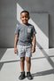 Boy's Cotton Piece Anthracite Pocket Detail T-Shirt and Shorts Set - 2
