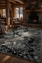 Black Marble Patterned Carpet - Gray Veined Modern Luxury Living Room Carpet - 4