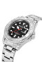 Rotating Bezel Men's Wristwatch with Lens Calendar Silver Black Color Pl-7075E3X