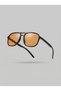 Nantes Orange Glass Black Unisex Thin Double Bridge Sunglasses Lightweight Stretchy Slim - 4