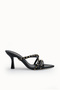 Vesper Rosa Women's Thin Heeled Slippers 00121904 Black Rustic - 7
