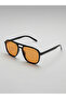 Nantes Orange Glass Black Unisex Thin Double Bridge Sunglasses Lightweight Stretchy Slim - 5