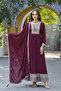 Magenta Georgette Solid Yoke Design 2-Piece Anarkali Set - 5
