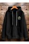 Black Unisex Sweatshirt with Zipper