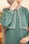Ankanoor Embroidery and Cape Detailed Medina Silk Dress 145cm Anka265134