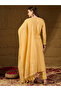 Yellow Chanderi Woven Design Straight Kurta Trouser with Dupatta - 4