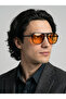Nantes Orange Glass Black Unisex Thin Double Bridge Sunglasses Lightweight Stretchy Slim