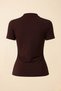 Women's T-Shirt Short Sleeve Gold Buckle Detailed Gathered Half Turtleneck Cotton Lycra Stylish Blouse - 2