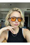 Nantes Orange Glass Black Unisex Thin Double Bridge Sunglasses Lightweight Stretchy Slim - 2