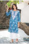 Blue Rayon Bandhani Printed Kurta - 2